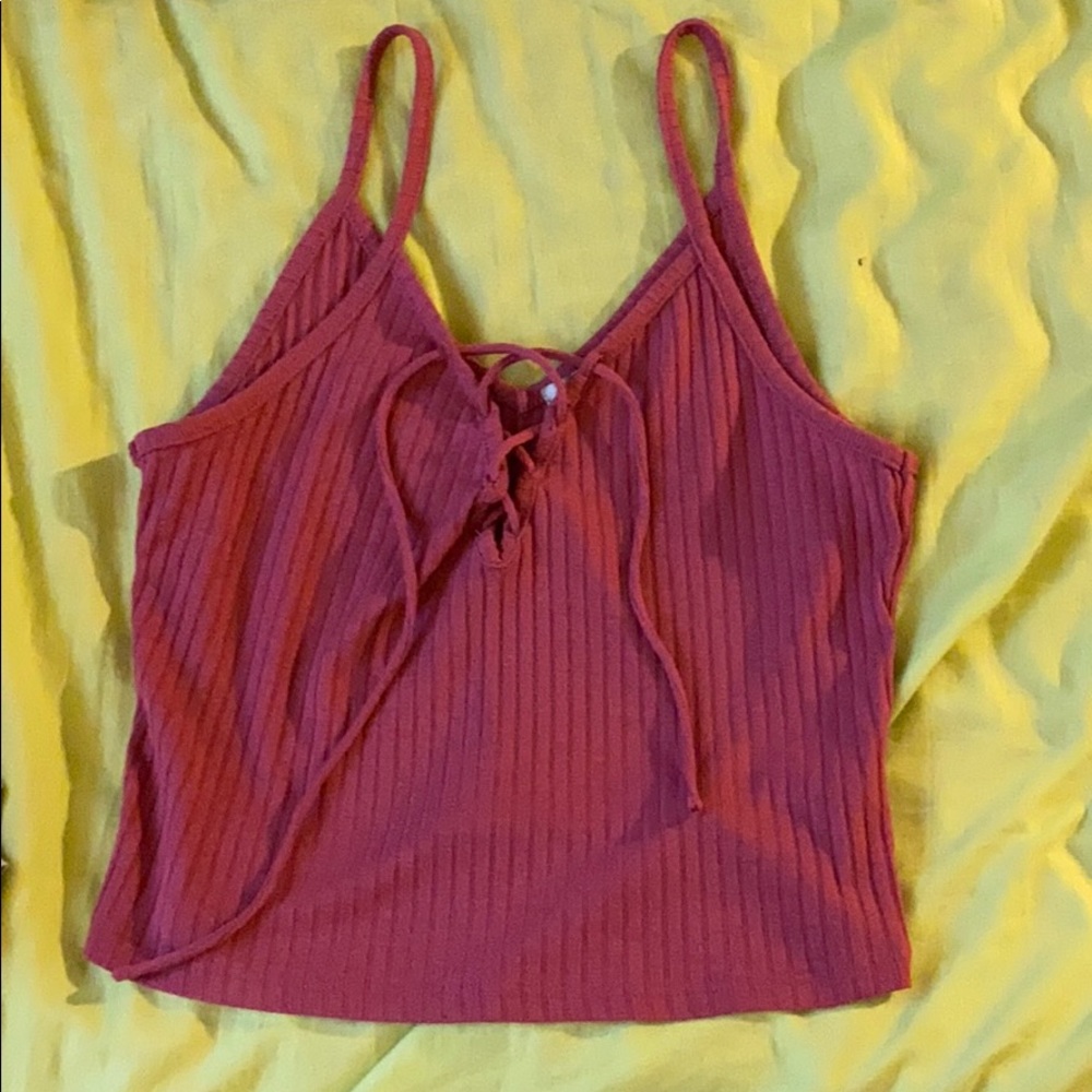 Charlotte Russe deep vneck crop top